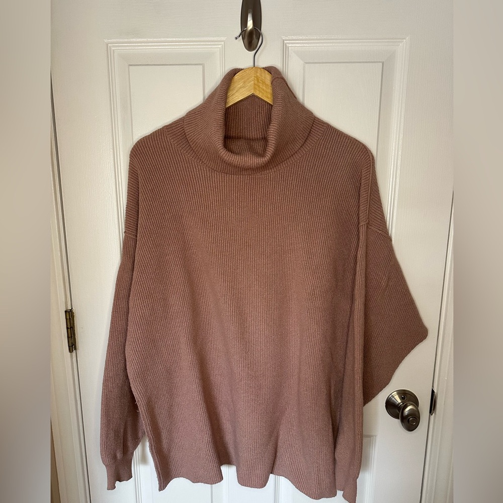 Free People Ottoman Slouchy Peach Oversized Tunic Sweater Womens  Size Small